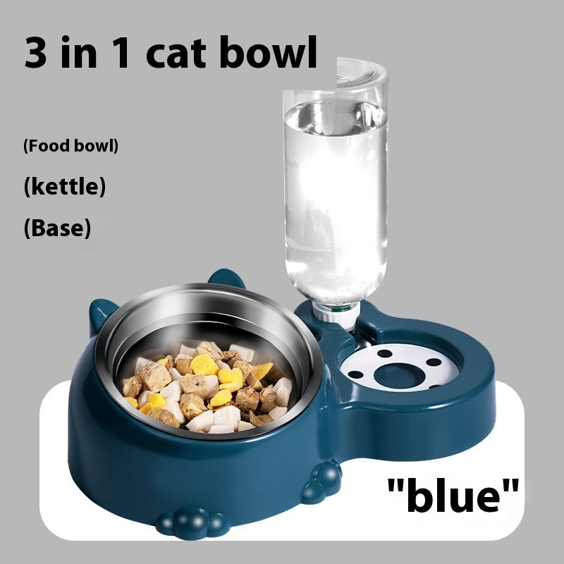 Cat Bowl Automatic Water Dispenser Kitten Puppy Food Basin Rice Bowl
