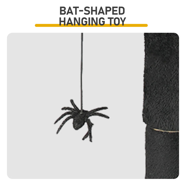 Gothic Cat Tree, Halloween Cat Tower Cat Tree With Spacious Cat Condo, Brach Shaped Scratching Post, Scratching Ladder, Spider Toy For Indoor Cats, Red & Black